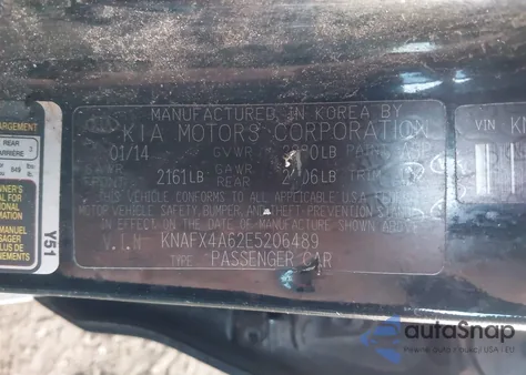 2014 Kia Forte Lx z USA, uszkodzony, nr VIN KNAFX4A62E5206489